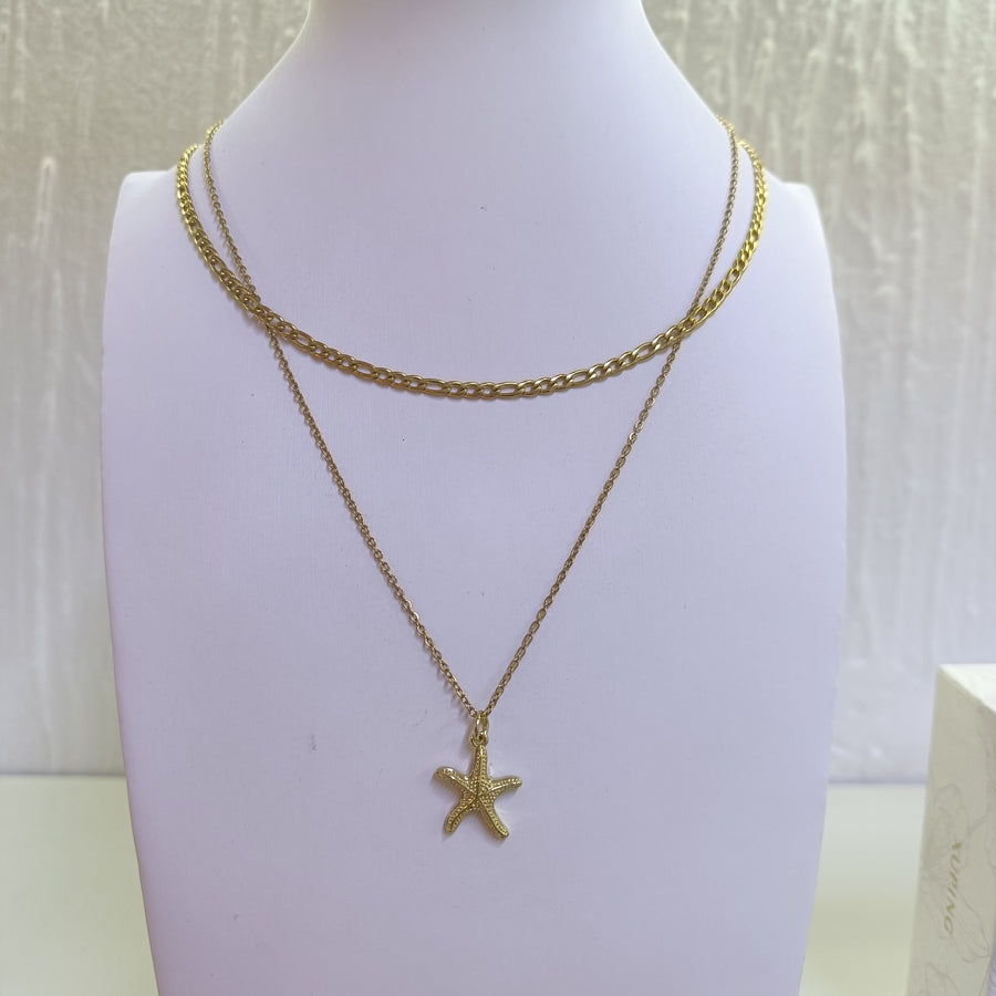 Collar de Acero Doble Estrella