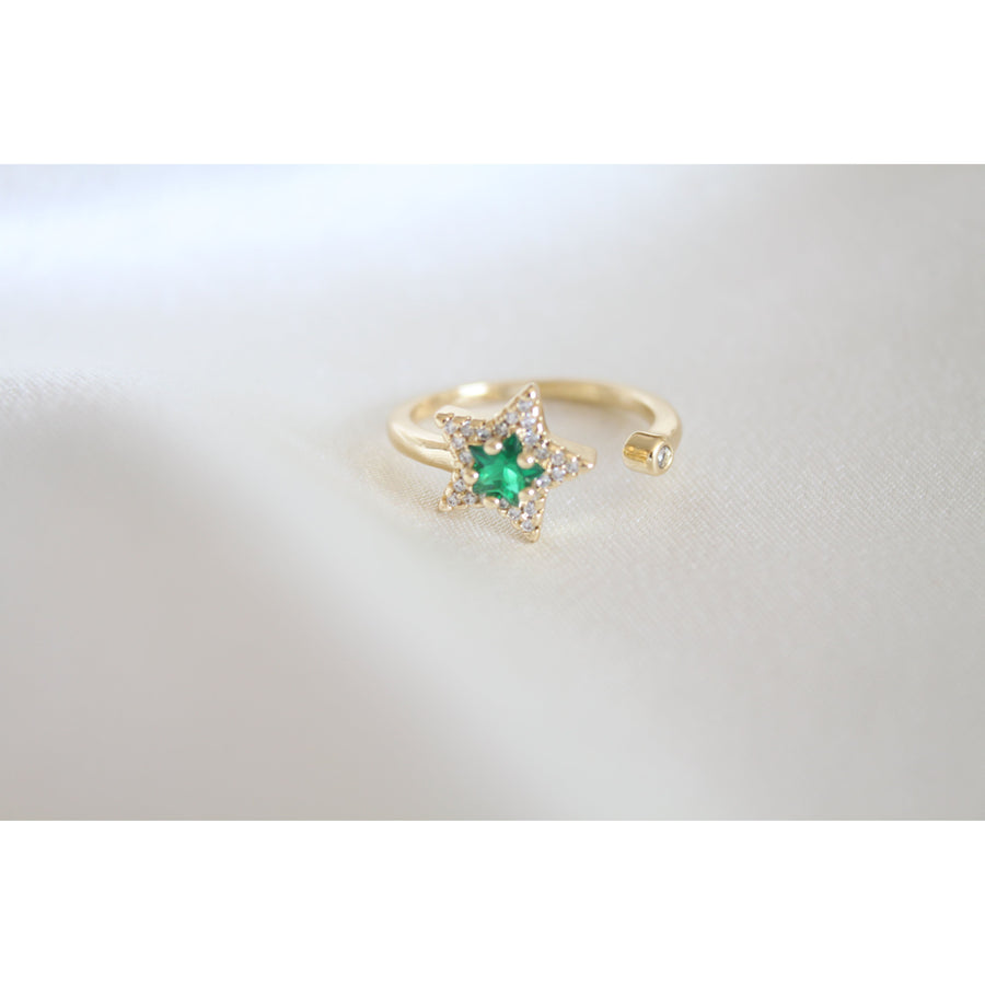 Anillo Esmeralda Estrella