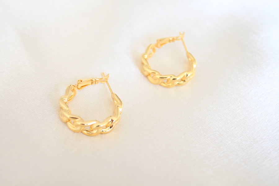 Argollas con Eslabones Xuping Oro Dorado