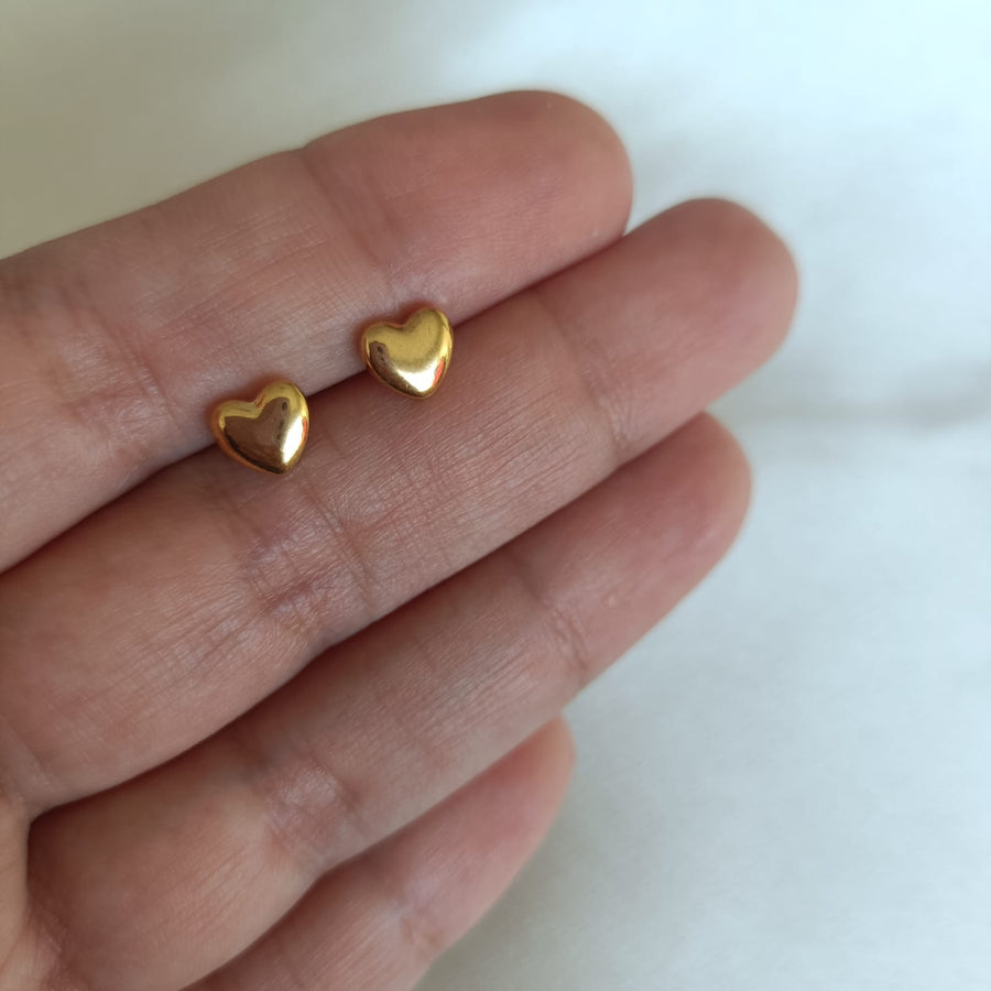 Aretes Mini Heart Xuping Oro Dorado